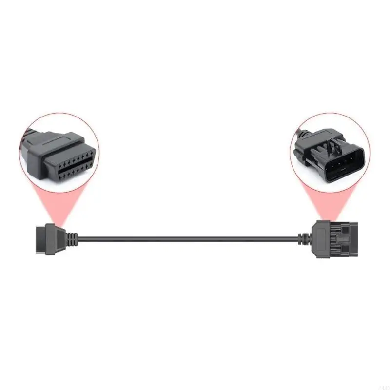 

10 -контактный разъем OBD2 Проверьте диагностический адаптер кабеля для транспортных средств Простая установка.