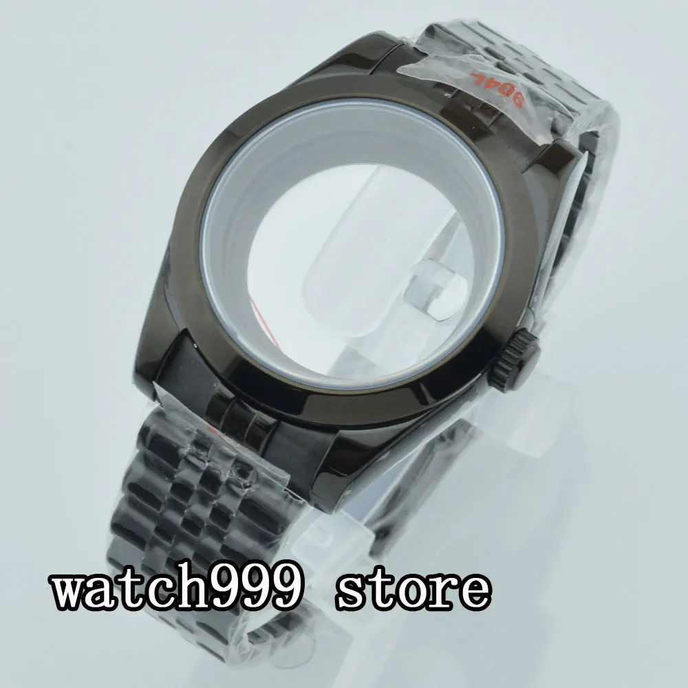 

36mm/40mm PVD Black Watch Case Fit NH34 NH35 NH36 PT5000 ETA2824 2836 DG2813 Miyota 8205 8215 Movement jubilee strap