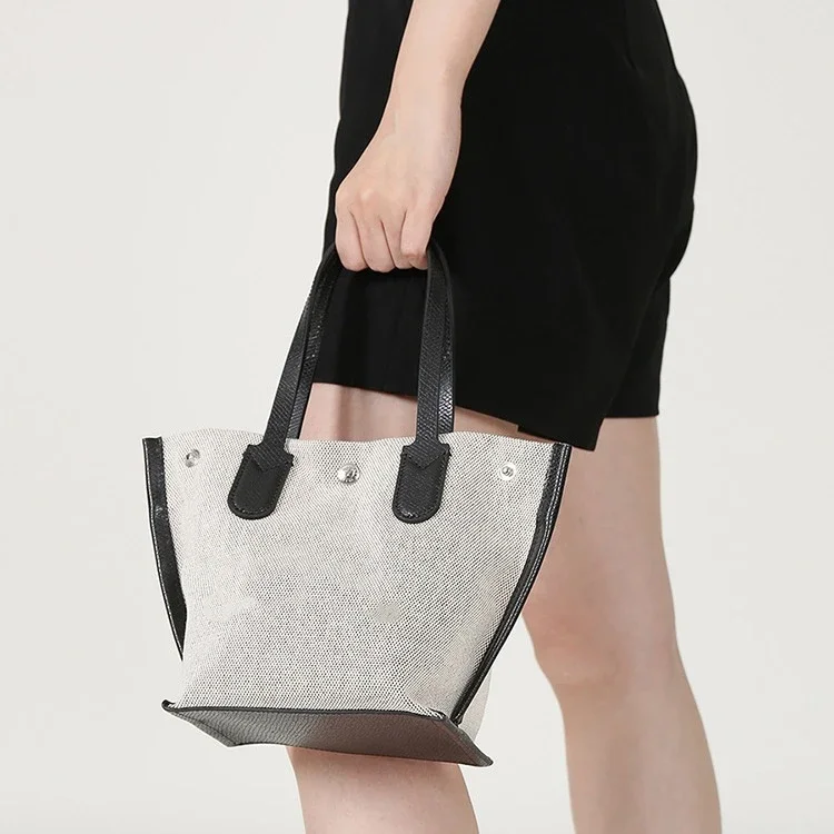 Mini bolso de lona LC para mujer, bolso de mano de hombro, sencillo, a la moda, versión alta, 2024