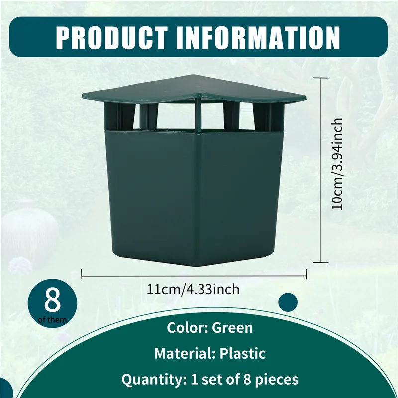 PORK-8 piezas de trampas para caracoles de cerveza ecológicas para atrapar lesmas, recogedor de caracoles, seguro para niños y mascotas