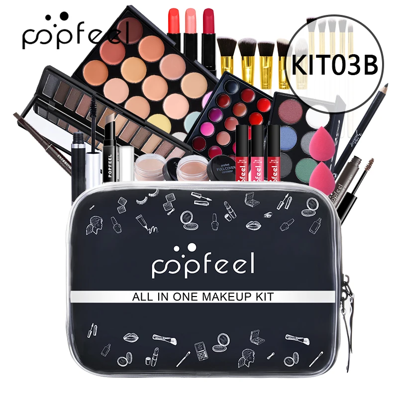 Vrouwen Make-Up Set Oogschaduw Concealer Lipgloss Mascara Lippenstift Eyeliner Set Borstel Make-Up Set Cosmetica Schoonheid Gezondheid