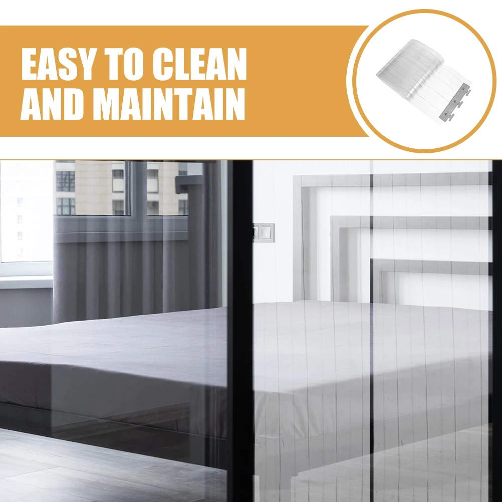 

Plastic Door Curtain Transparent Strips Insulating Dustproof Windbreak Home Commercial Stainless Steel Supermarket Warehouse