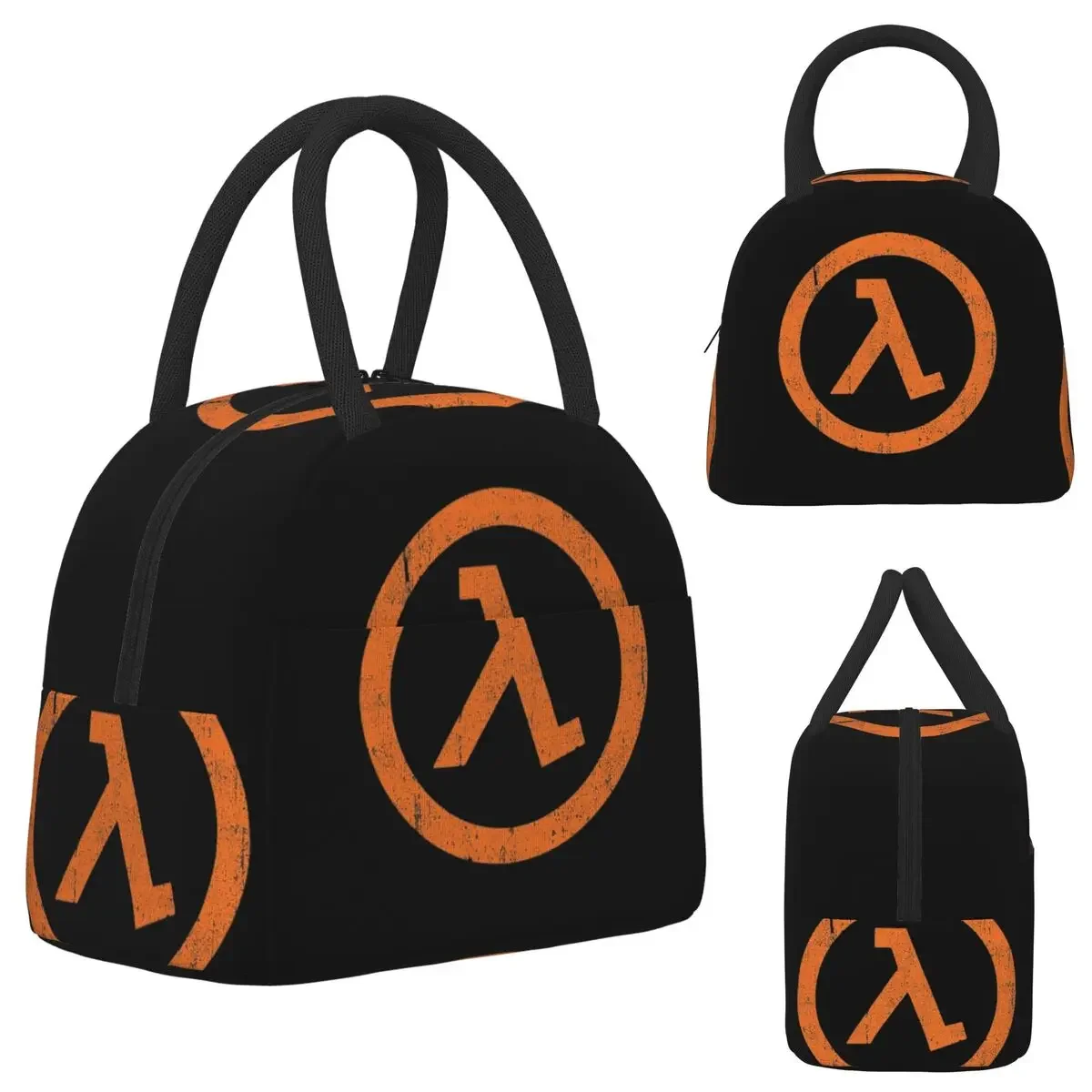 Half Life Lambda Symbol Insulated Lunch Bag for Kids School Cooler Thermal Food Box Tote Portable Lunch Boxes Container