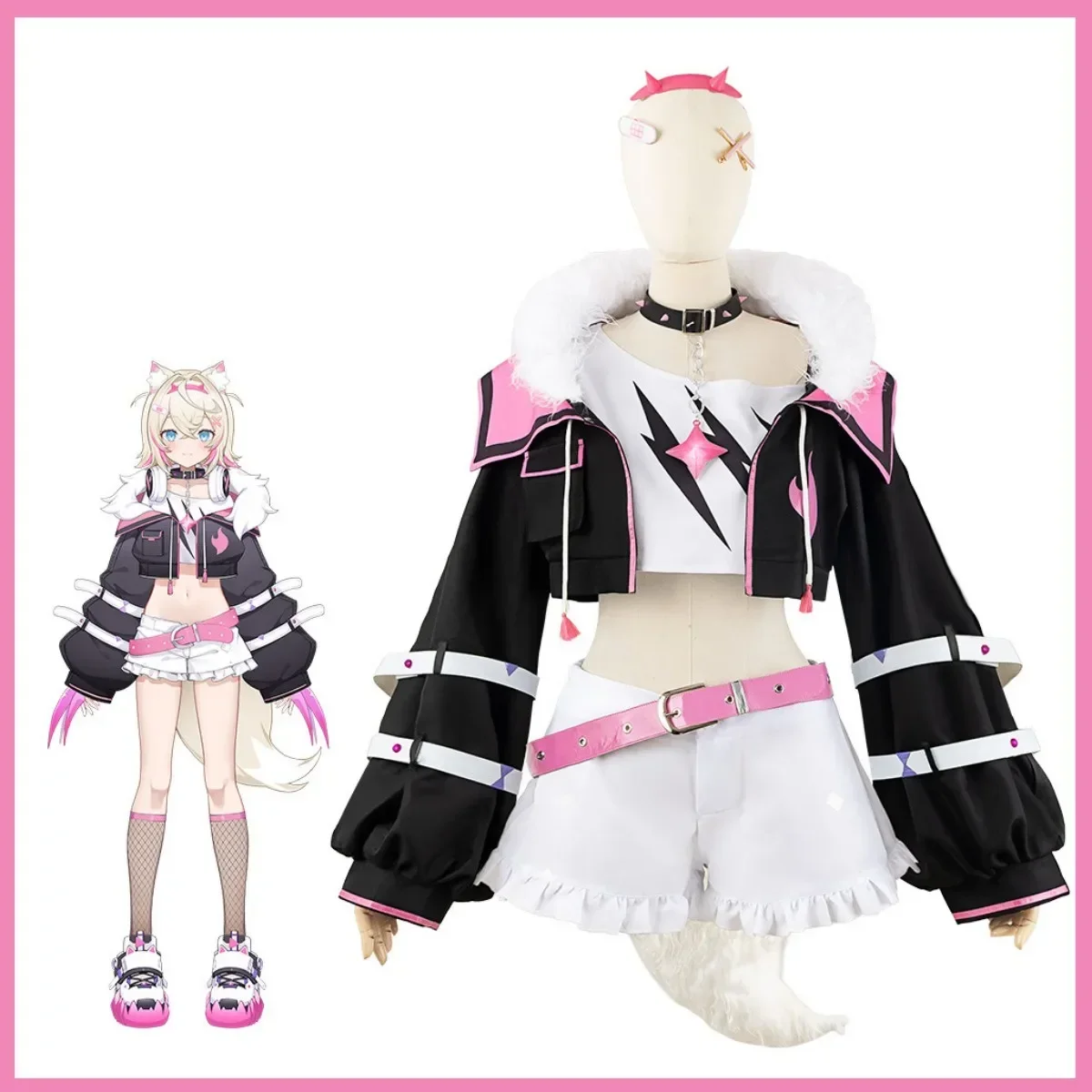 Nijisanji Vtuber Mococo Abyssgard Cosplay Costume Moco-Chan Hololive English En Fuwawa Uniform Wig Shoes Woman Sexy Kawaii Suit