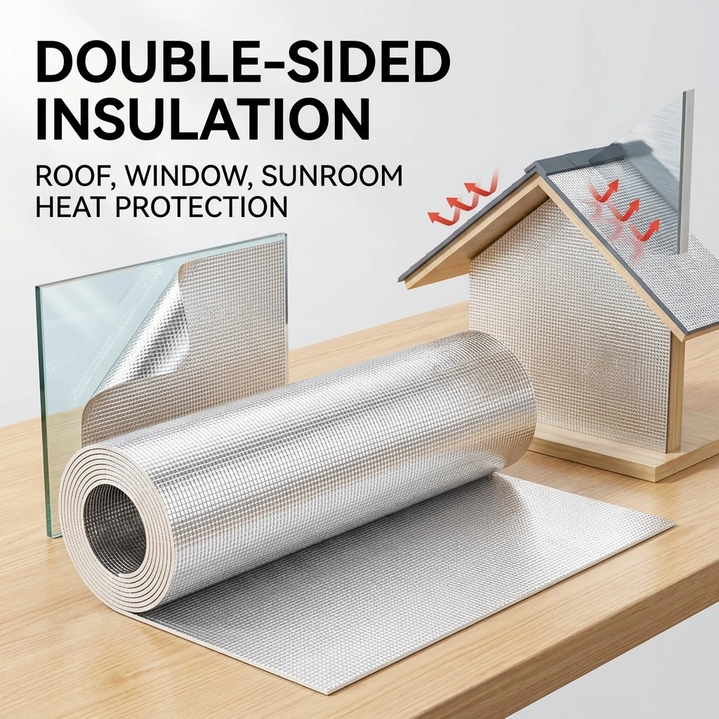 1 Roll Window Insulation Film Reflective Aluminum Foil Heat Blocking Sun Shading for Home Greenhouse Roofs Anti UV Reflective