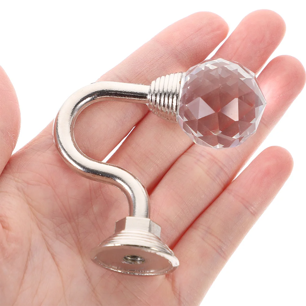 

4Pcs Clear Crystal Wall Mounted Curtain Holdbacks Heavy Duty Zinc Alloy Base for Living Room Tassel Curtain Hook Coat Hanger