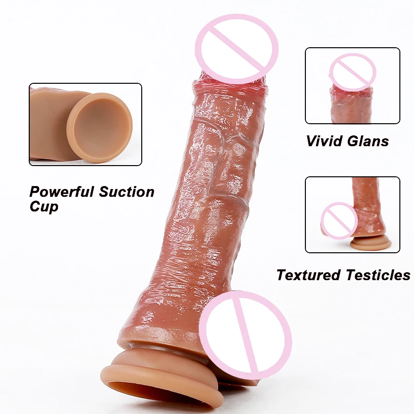 Vibrador de silicone adulto brinquedos sexuais feminino pênis realista pele macia sentindo vibradores com ventosa pau enorme para masturbadores femininos
