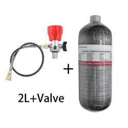 TUXING 4500Psi 300Bar 2L Carbon Fiber Cylinder with Meter Regulating Valve High Pressure HPA Air Tank for Diving Scuba M18*1.5