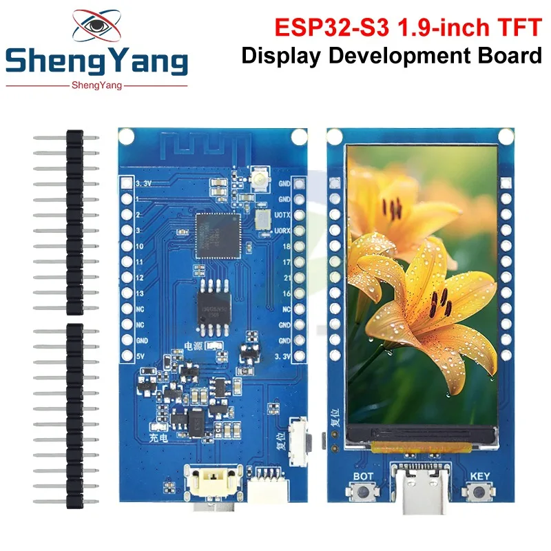 placa-de-desenvolvimento-tzt-esp32-s3-19-polegada-display-lcd-ips-st7789-unidade-170x320-resolucao-wifi-bluetooth-50-para-arduino