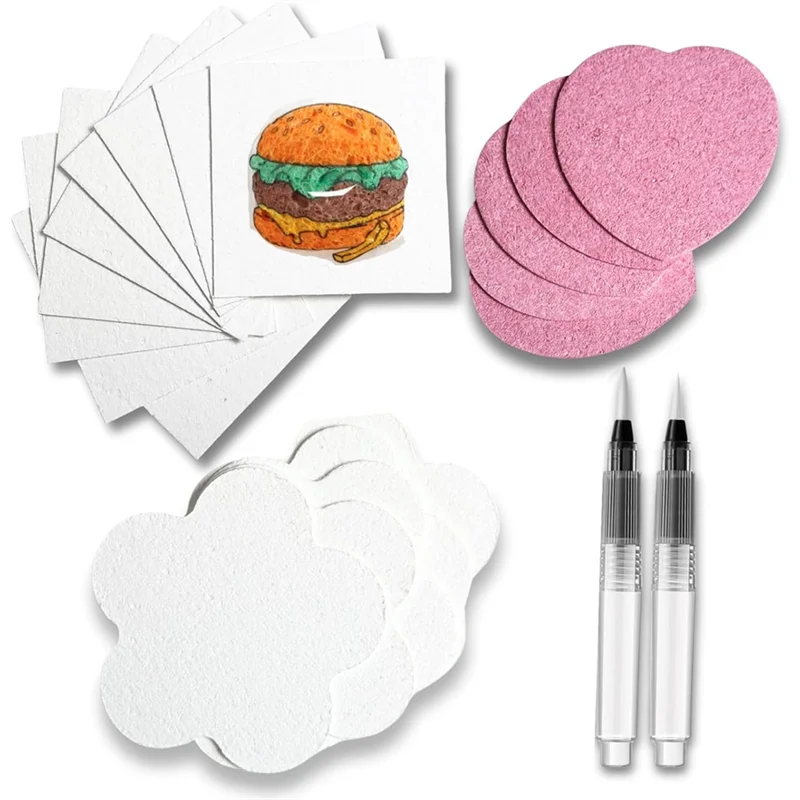 

【ФЕРИТОЙ!】Ручка-кисть для воды, совместимая с пенопластовой текстурой, бумага для рисования-22 шт. листов для рукоделия, принадлежности для 3D-артий, DIY-проектов