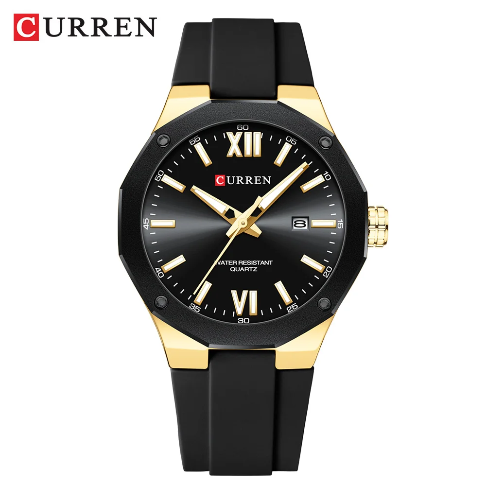 Curren Top Luxury Brand Quartz Watch Men Silicone Strap Military Watches 3ATM Waterproof Wristwatch Relogio Masculino