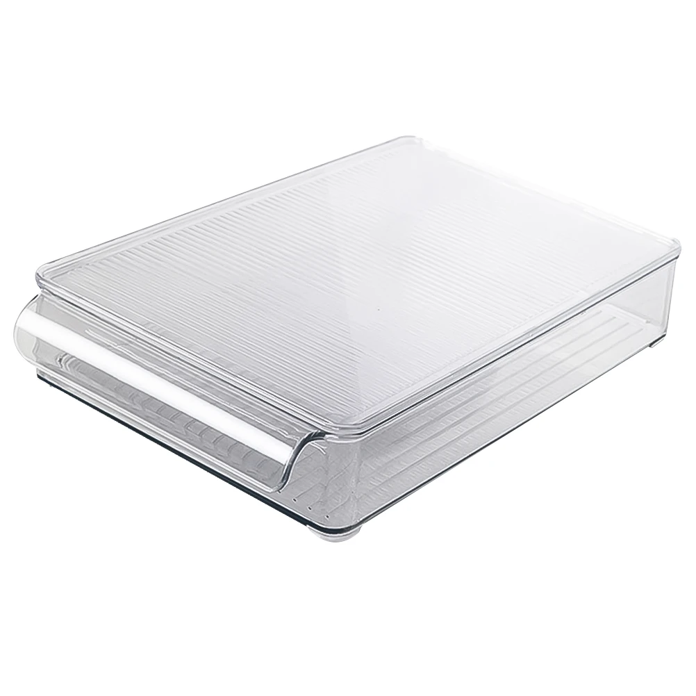 

Dumpling Storage Container Food Grade PET Material Non Slip Easy Clean Tray ganizer Single Layer Kitchen Storage Box