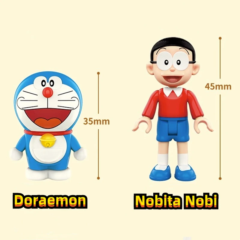 Keepley blok bangunan Doraemon asli Model dekorasi kamar Anime Nobita Nobi Kawaii mainan anak-anak hadiah ulang tahun anak perempuan