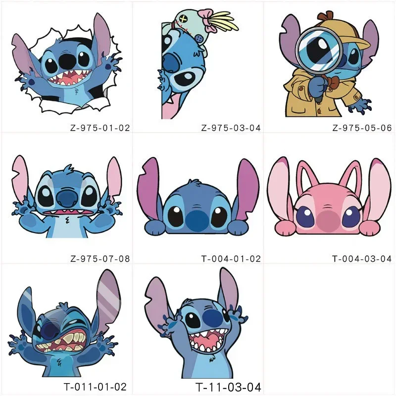 New Disney Lilo&stitch Cute Cartoon Car Sticker Auto Window Driving Mirror Decals Rear Windshield Anime Figure Car Decor Gifts