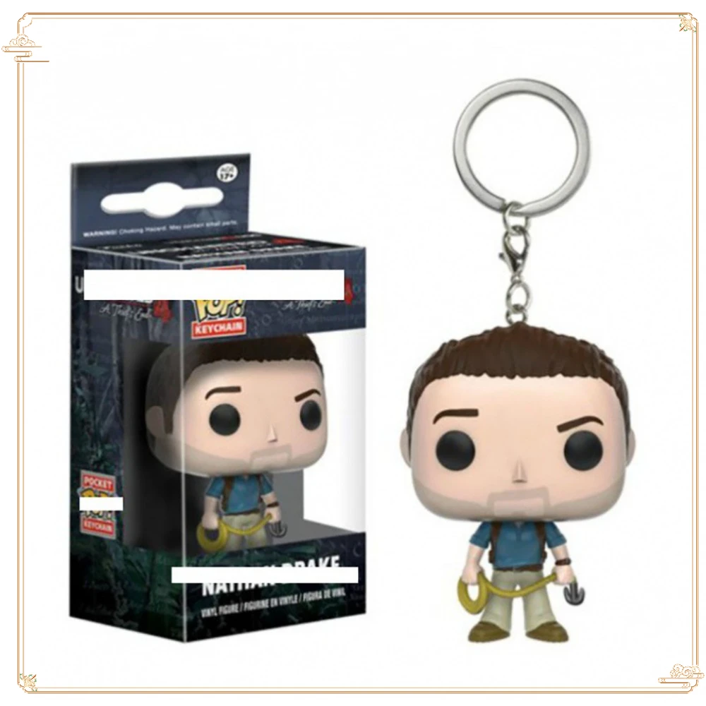 

FUNKO POP Uncharted Keychain Classic Collection Doll Nathan Drake Backpack Pendant Christmas Funny Gifts Dolls Model Keychain