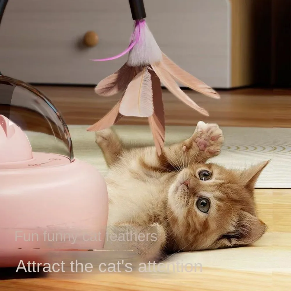 

Red Dot Laser Intelligent Interactive Cat Toy Obstacle Avoidance USB Charging Feather Cat Teaser Toy Auto Energy Saving