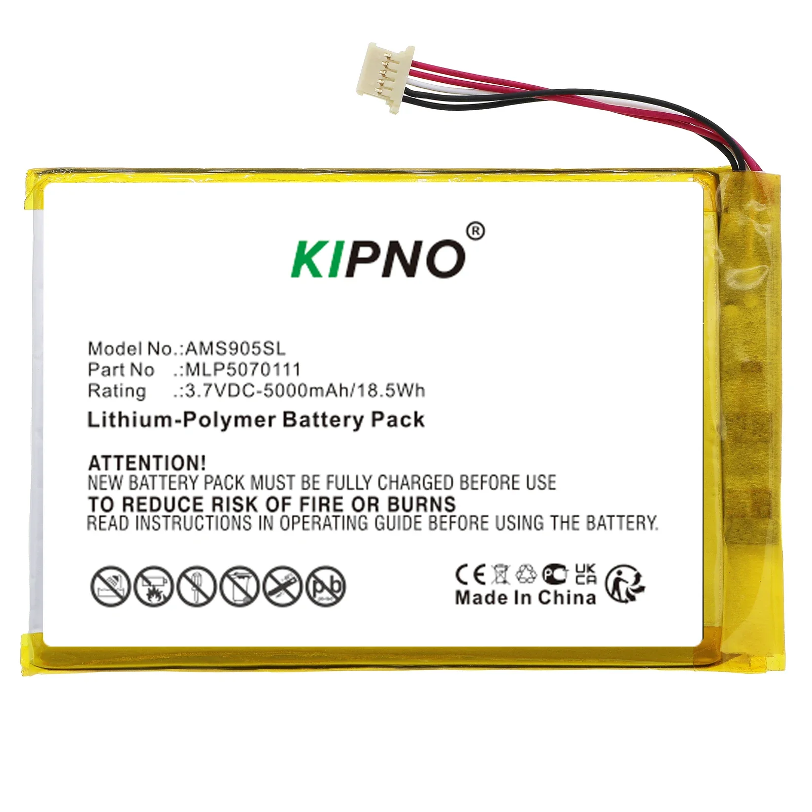 

KIPNO 5000mAh Battery for Autel MLP5070111 MaxiSys Mini MS905 MS906 MY905 MK808 MK808BT MK808TS MP808 MP808TS DS808 MK906