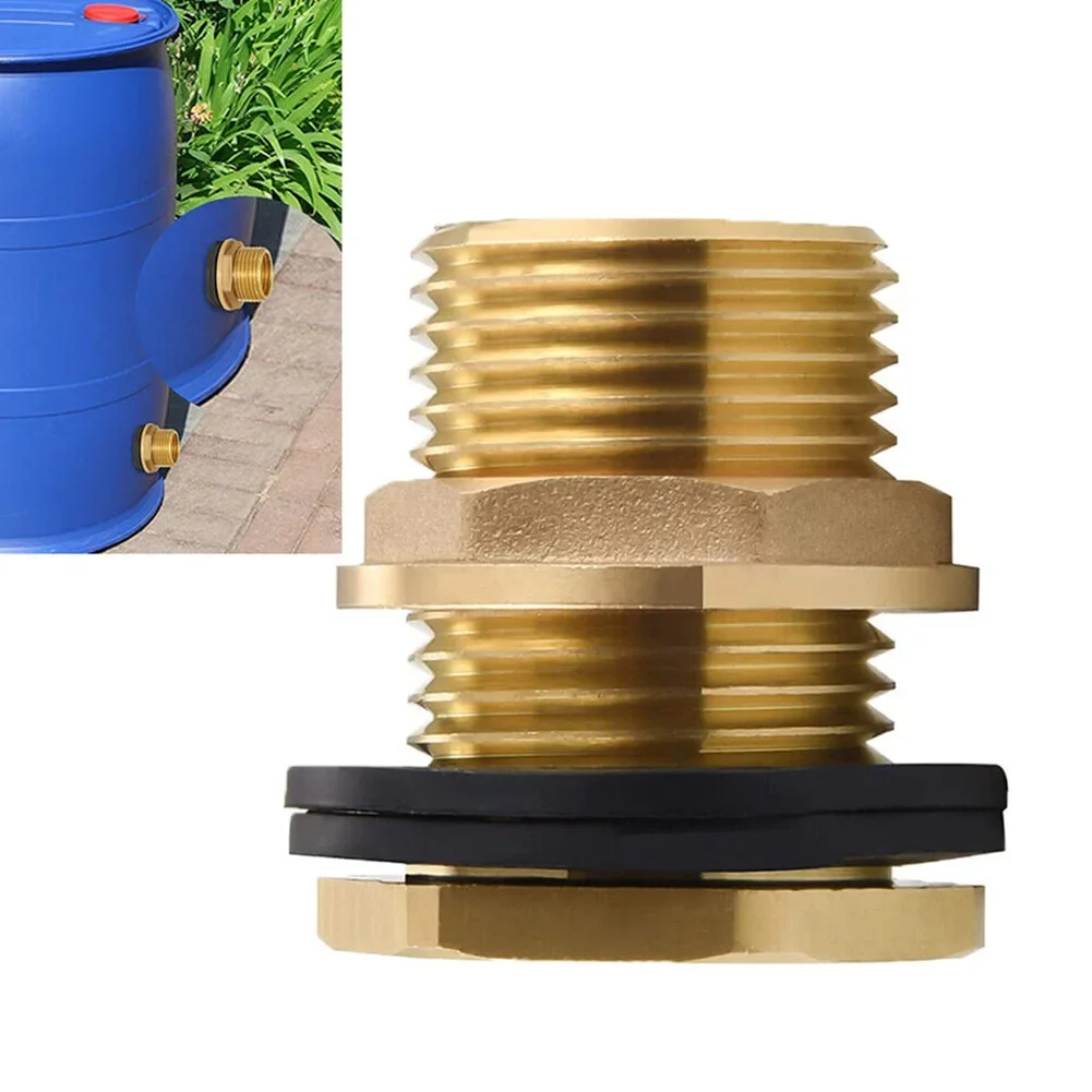 Fitting Adapter Reliable Brass Bulkhead Fitting For Water Towers And Inlets With 3/4 Male GHT And 1/2 Female NPT Threads