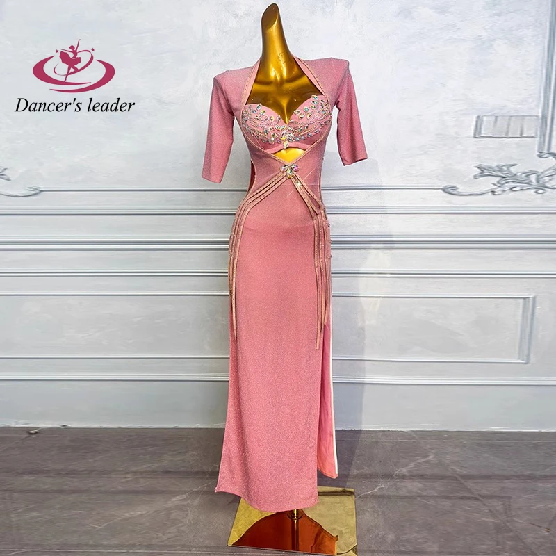 Belly Dance Dress, High-end Star Chiffon Hot Diamond Slim Fit Long Skirt, Women's Adult Stage Professional Clothing