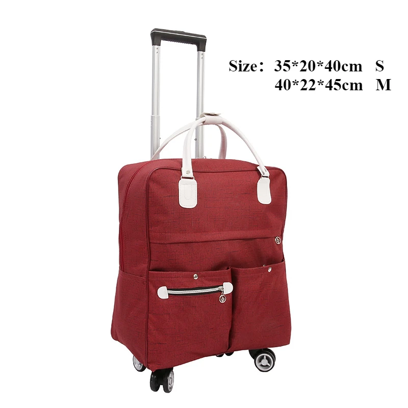 Rolley Backpack Carry on Luggage Bags Women Rolling Luggage Wheeled Backpacks Trolley Bag with Wheels Oxford Travel Suitcase