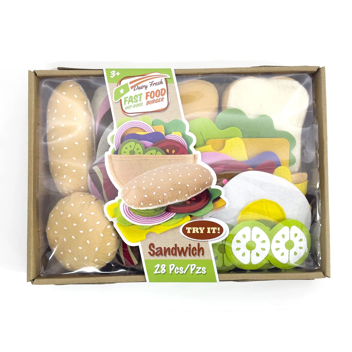 DIY felt cloth burger toy set