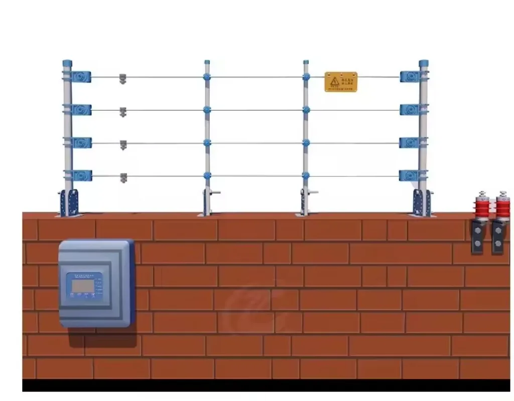 Safety barrier system around electric fence