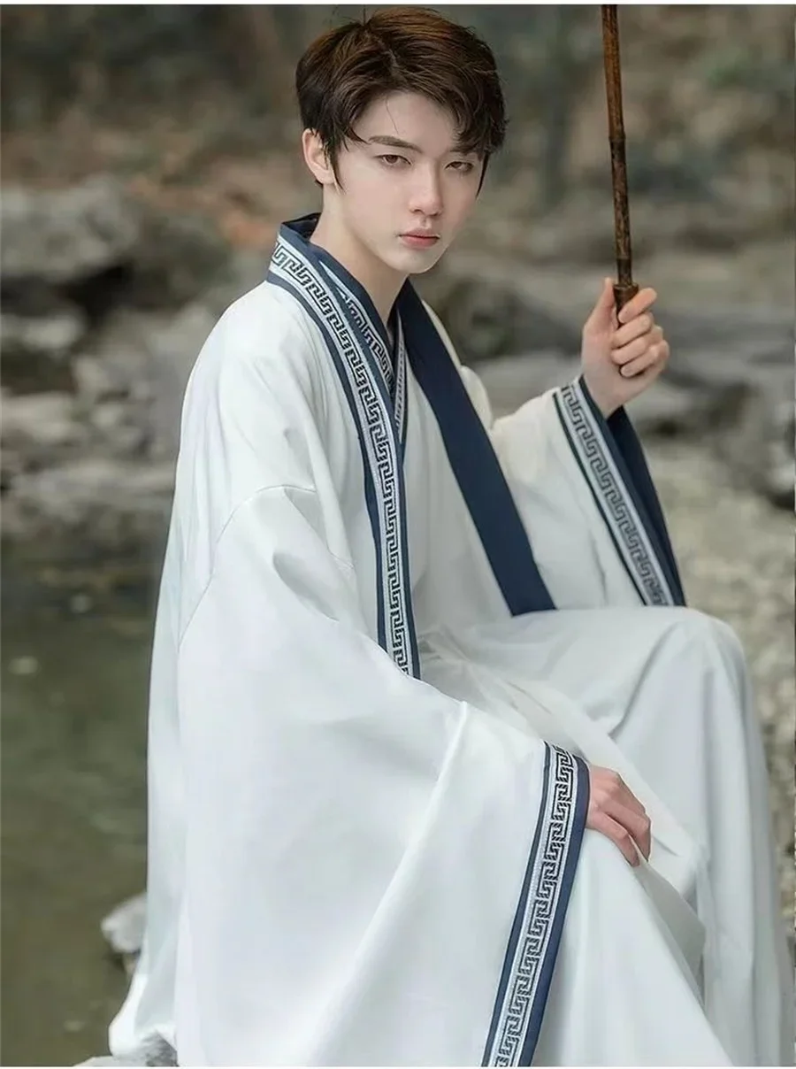 Hanfu ดั้งเดิมชุดจีนโบราณเสื้อผ้าผู้ชายเครื่องแต่งกาย Hanfu Dynasty Hanbok แบบดั้งเดิมสำหรับรับปริญญา
