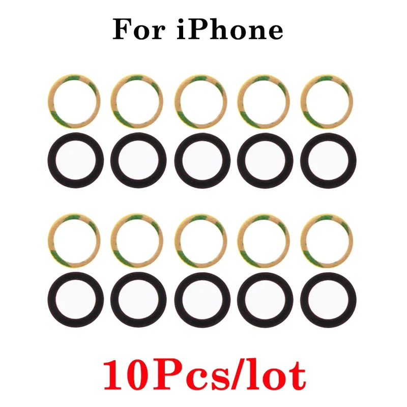 10sets Back Camera Glass For iPhone 6 6s 7 8 X XR XS 11 12 13 14 mini Pro Max Plus Rear Camera Cover Lens Adehesive Holder Parts