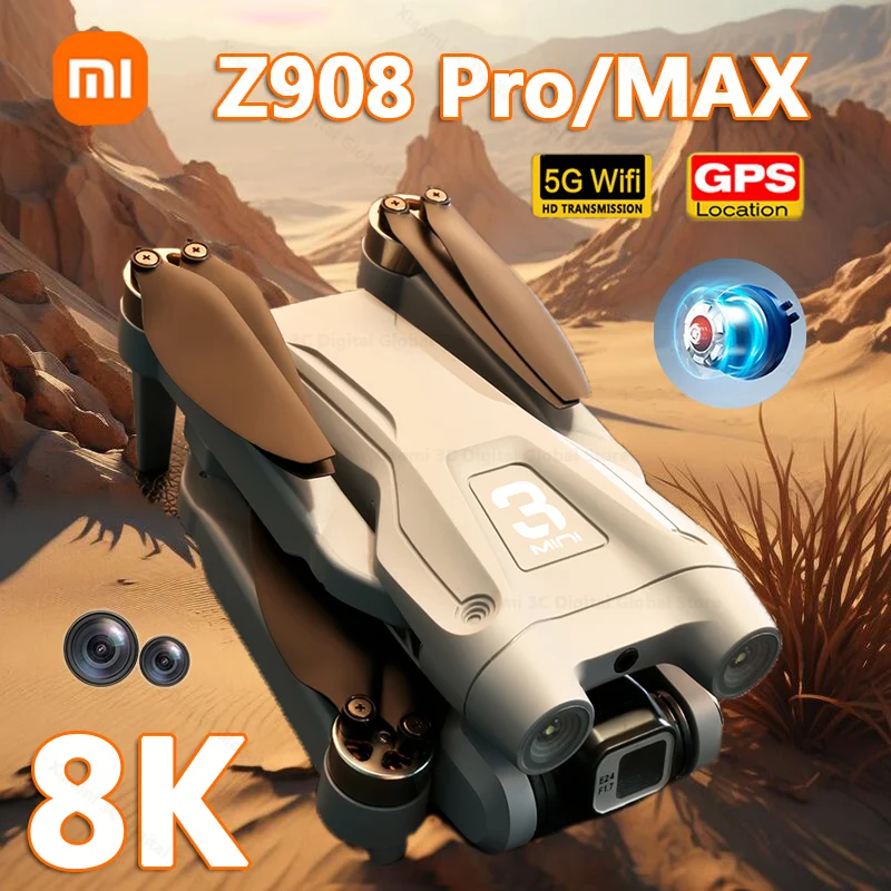 Xiaomi Z908 Pro MAX Drone 8K كاميرا مزدوجة احترافية GPS FPV محرك بدون فرشاة تدفق بصري تحوم كوادكوبتر قابلة للطي 10000 متر