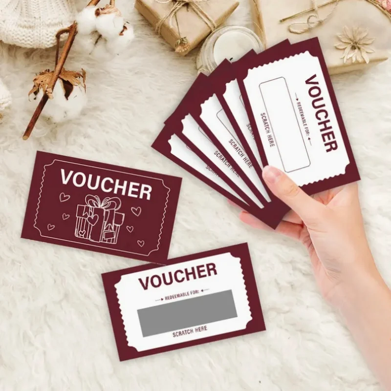 60 piece scratch card set, DIY gift voucher scratch revealing design, wedding, birthday party, game festival, lottery
