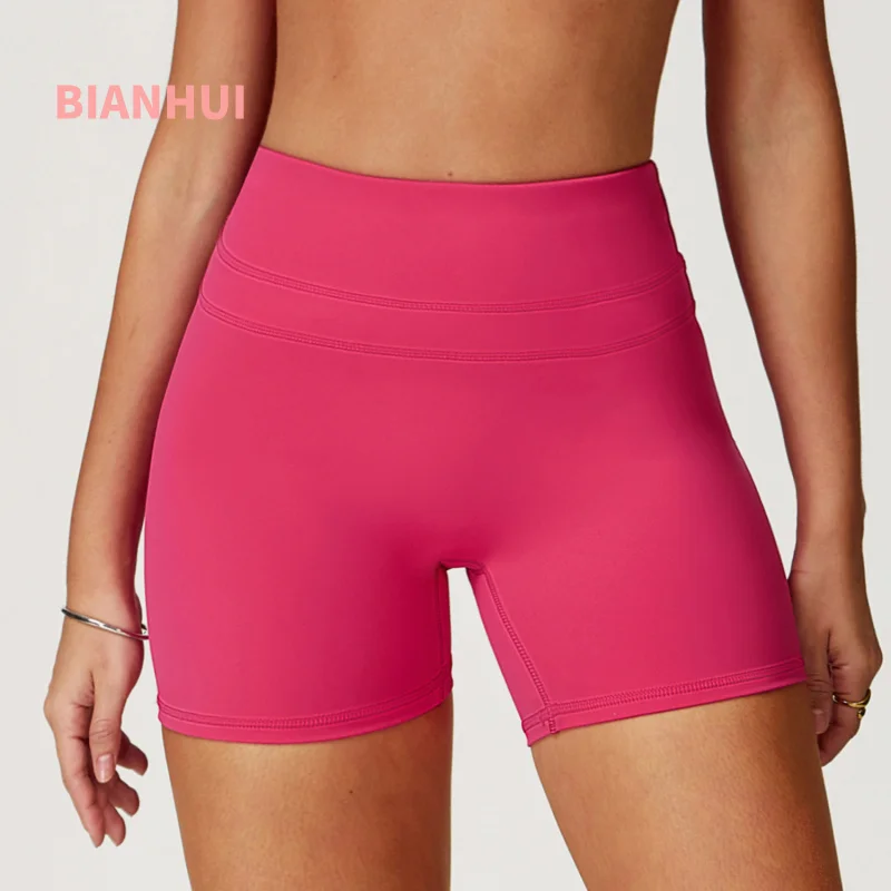 

BIANHUI Women's Shorts Sportswear Woman Gym Tight Yoga Shorts High Waist Peach Hip Lift Running Fitness Short Gym Woman Clothes