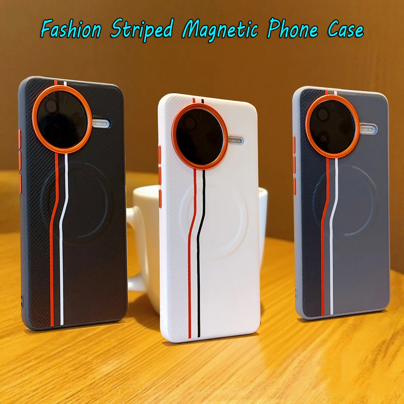 

Модный полосатый чехол для телефона Xiaomi Poco F7 Ultra F7 Pro Magsafe, роскошный магнитный чехол из искусственной кожи, прочный противоударный чехол
