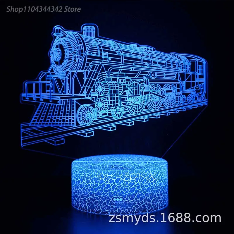 3D Creative Train Passenger Car Night Light Living Room Bedhead Creative Parent Child Gift Decoration Light USB Atmosphere Light