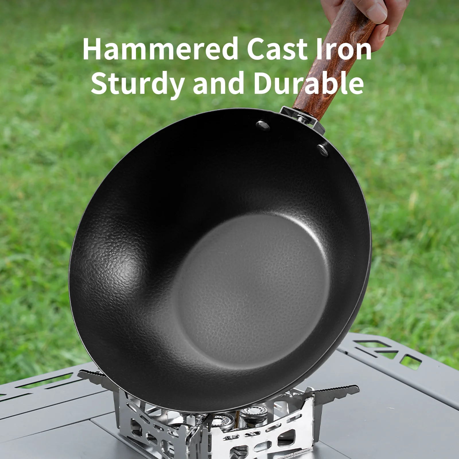 BISINNA 24cm Iron Wok Kitchen - огляд і ціна Camping Cooking Candle