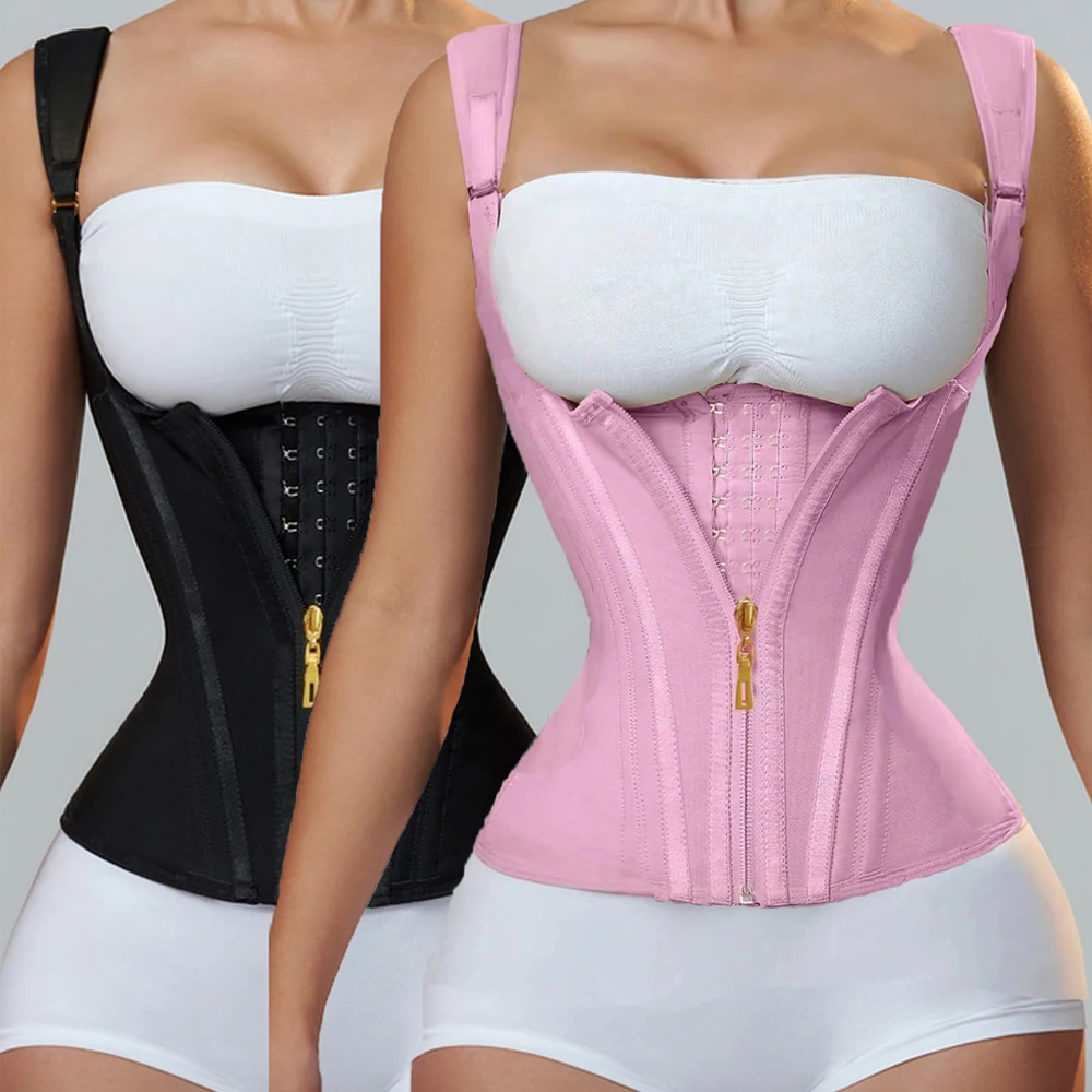 Fajas Colombianas Body Shaper Shapewear Women Vest Tops Double Compression Waist Trainer Corset Adjustable Waist Girdle Wrap