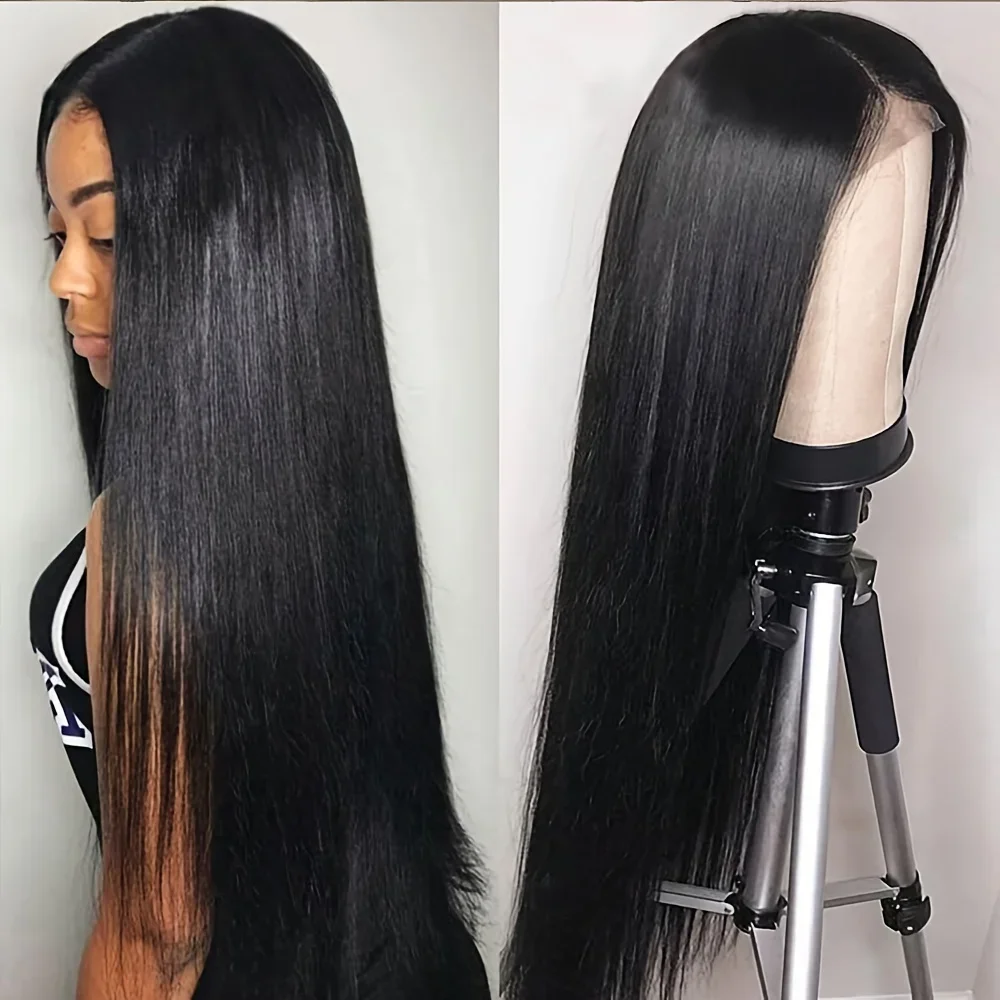 13*4 lace front Long Heat Resistant Daily Black Soft Glueless 180 Density Protective Hairstyle, Versatile Hairpiece, Women Wig