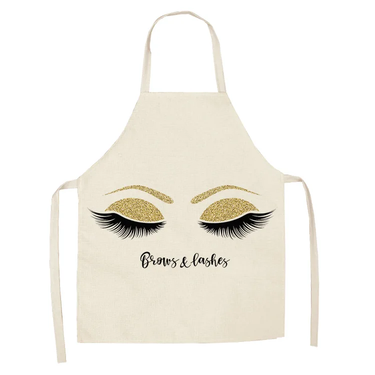 Eye Lashes Printed Kitchen Apron Kids Men Women Chef Cooking Aprons Waist Apron Cleaning Baking Accessories Kid Apron Delantal