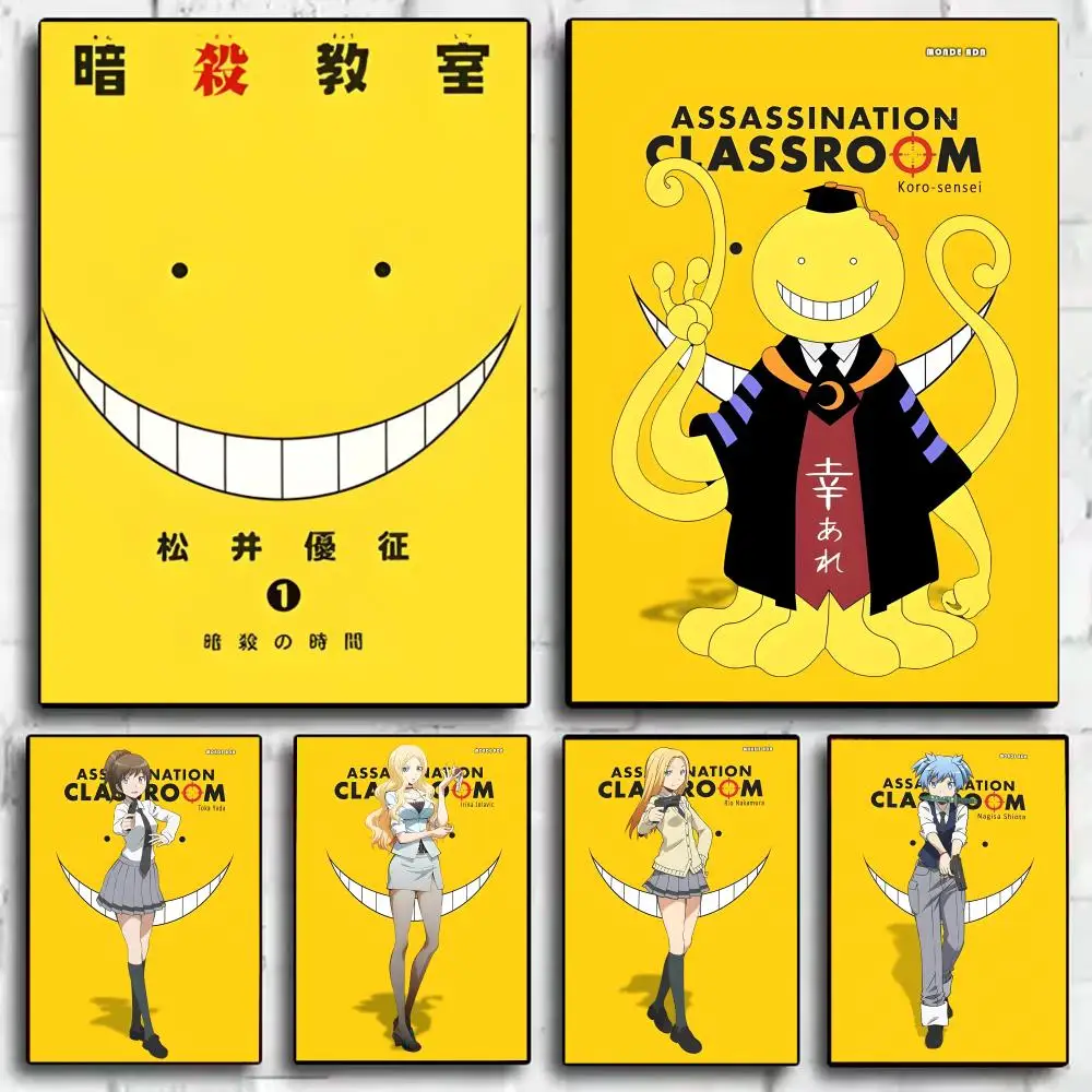 A-Assassination Classroom Anime Poster Stickers Waterproof Painting Wall Art for Bedroom Living Room Home Decor Decoration Gift