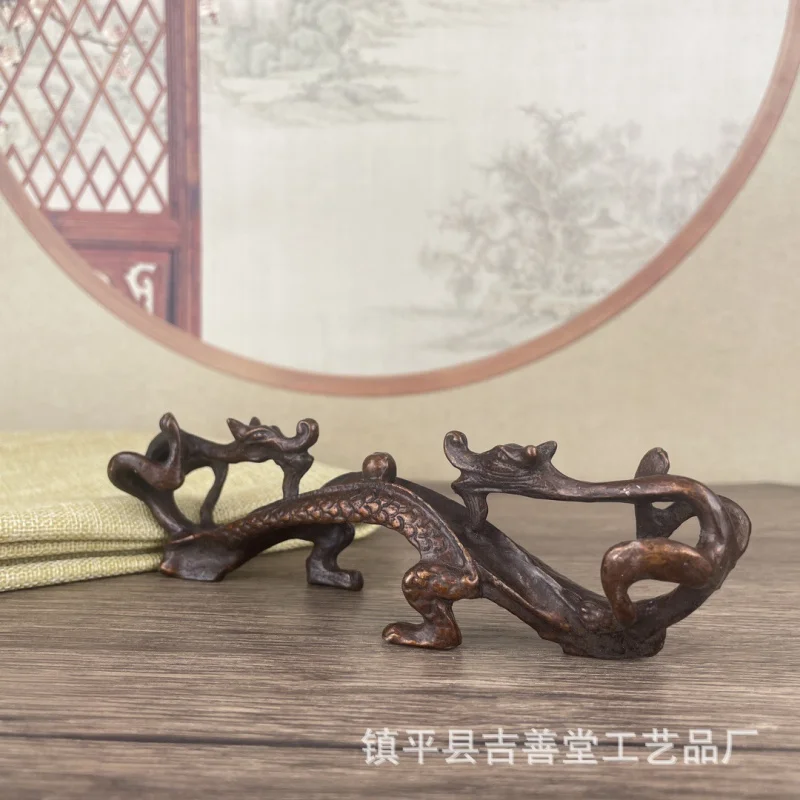 Alloy Pen Holder Study Pen Holder Two Dragons Are Playing with a Pearl Study Room Decoration Decoration Double Dragon Pen Holder