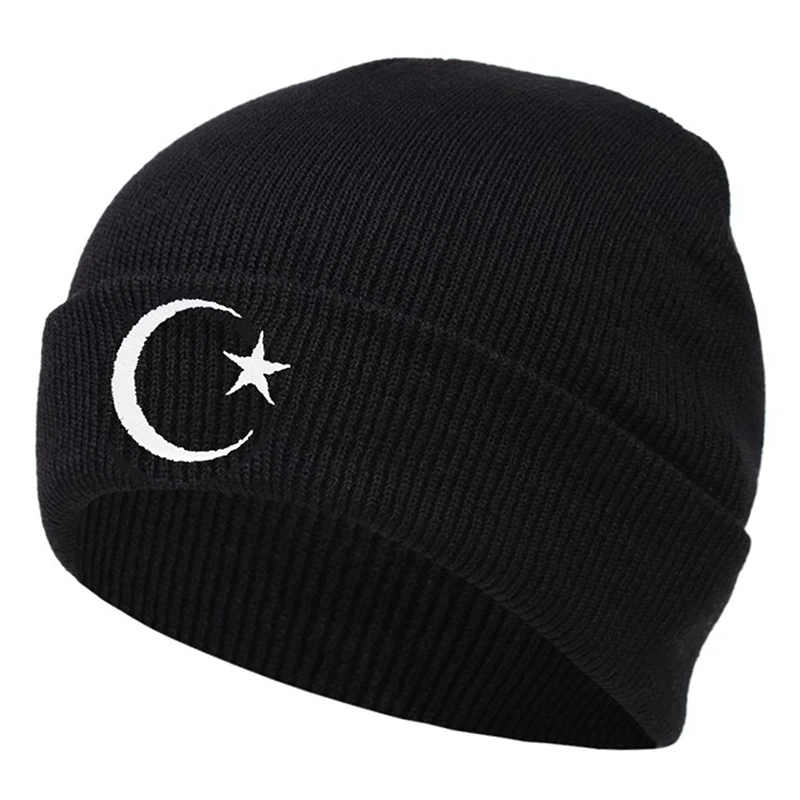 2025 جديد عصري الإبداعية محبوك قبعة القمر ستار المطرزة قبعة فول الترفيه في الهواء الطلق اليومية يندبروف قبعة تدفئة قبعة بلا حدود #5