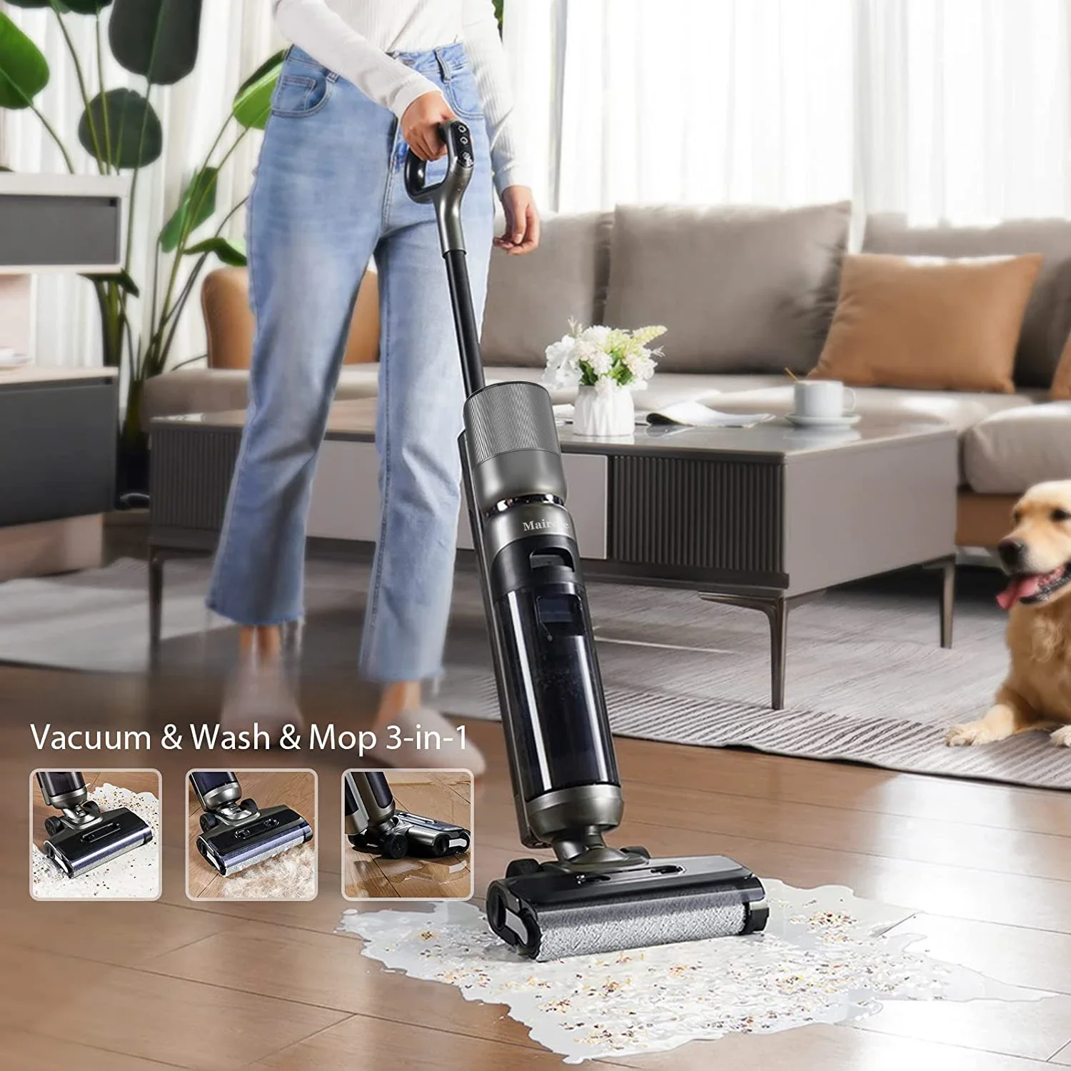 200W 750Ml 2600mAh 16000Pa Brushless Motor Self Cleaning Wireless Cordless Wet And Dry Vacuum Cleaner Floor Washer