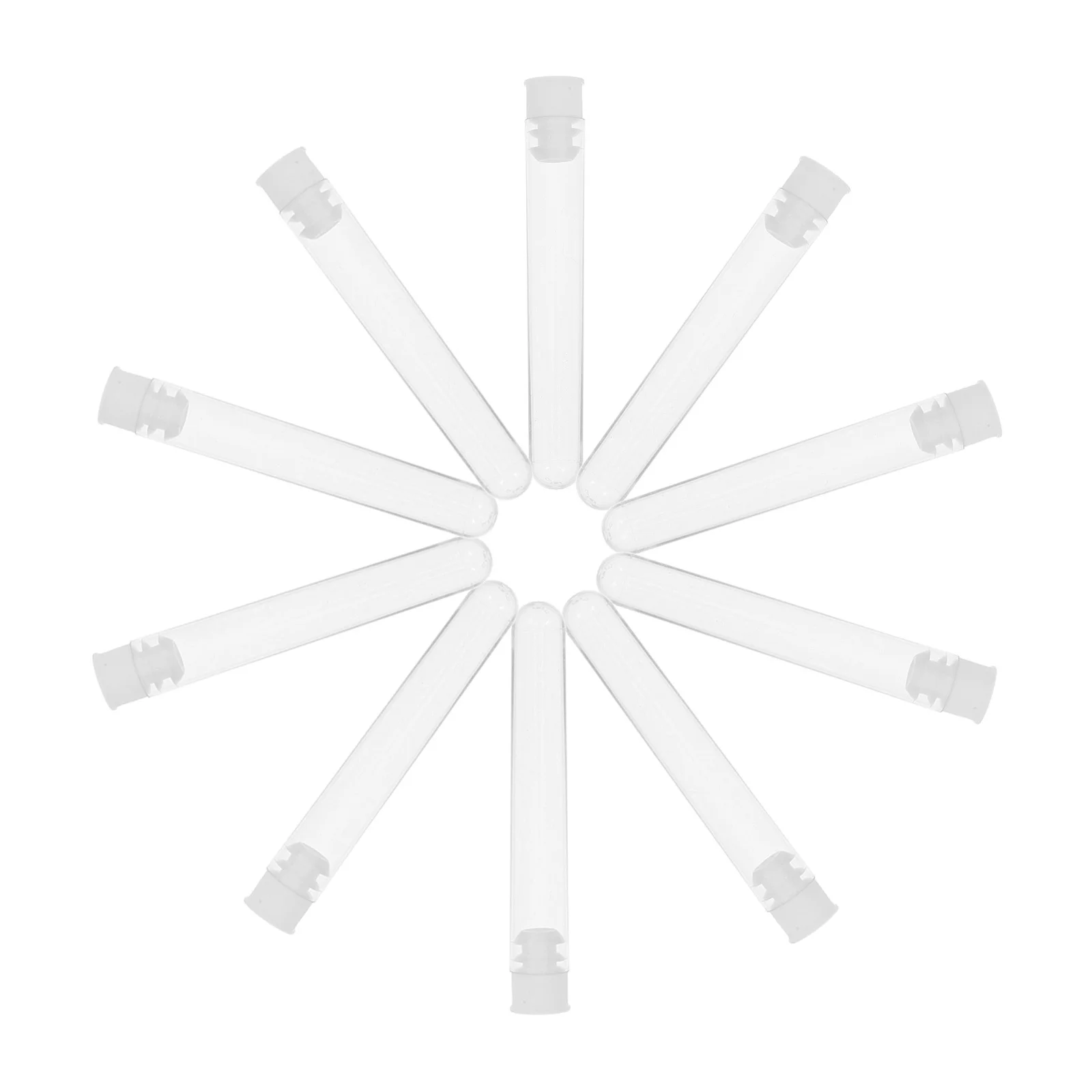 

50 Pcs Transparent Test Tube Clear Tubes with Caps Plastic Lid Vacuum Laboratory