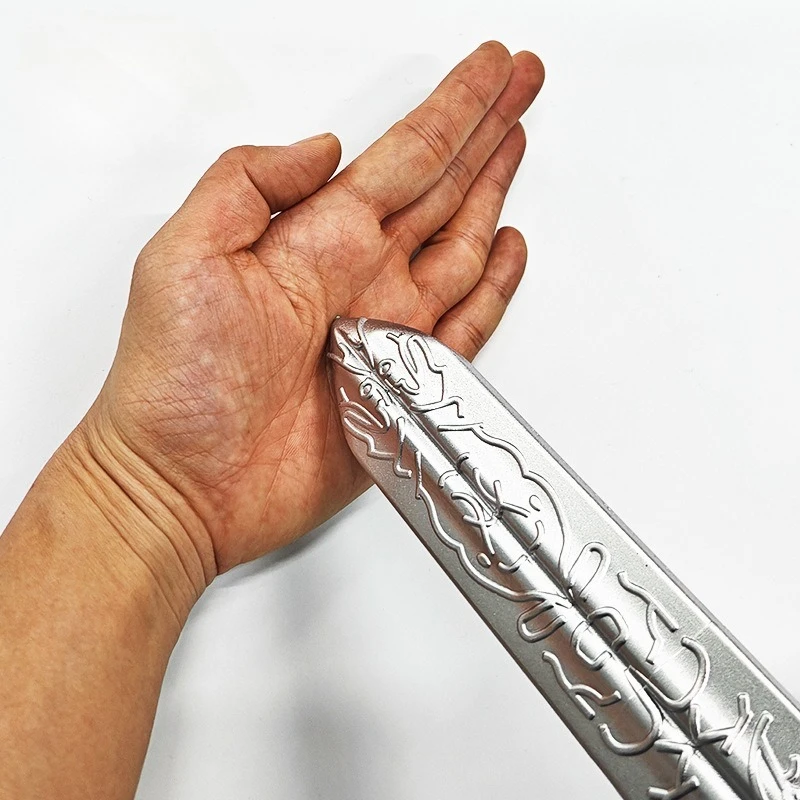 80 سنتيمتر/31.50in العصور الوسطى الفضة الفرسان السيف الأسلحة نموذج بولي المطاط المطاط لينة الدعامة كوس السيف عالية الجودة شاشة لسطح المكتب الحلي