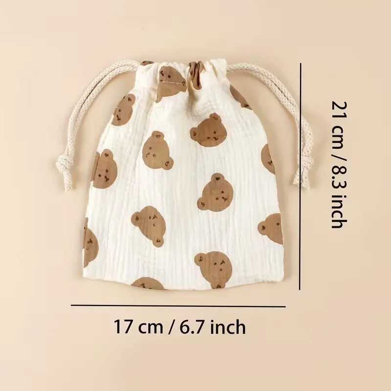 1 printed drawstring storage bag, candy packaging gift storage bag, stroller hanging storage bag, household dustproof storage bag, diaper bag, multifunctional portable durable mommy bag