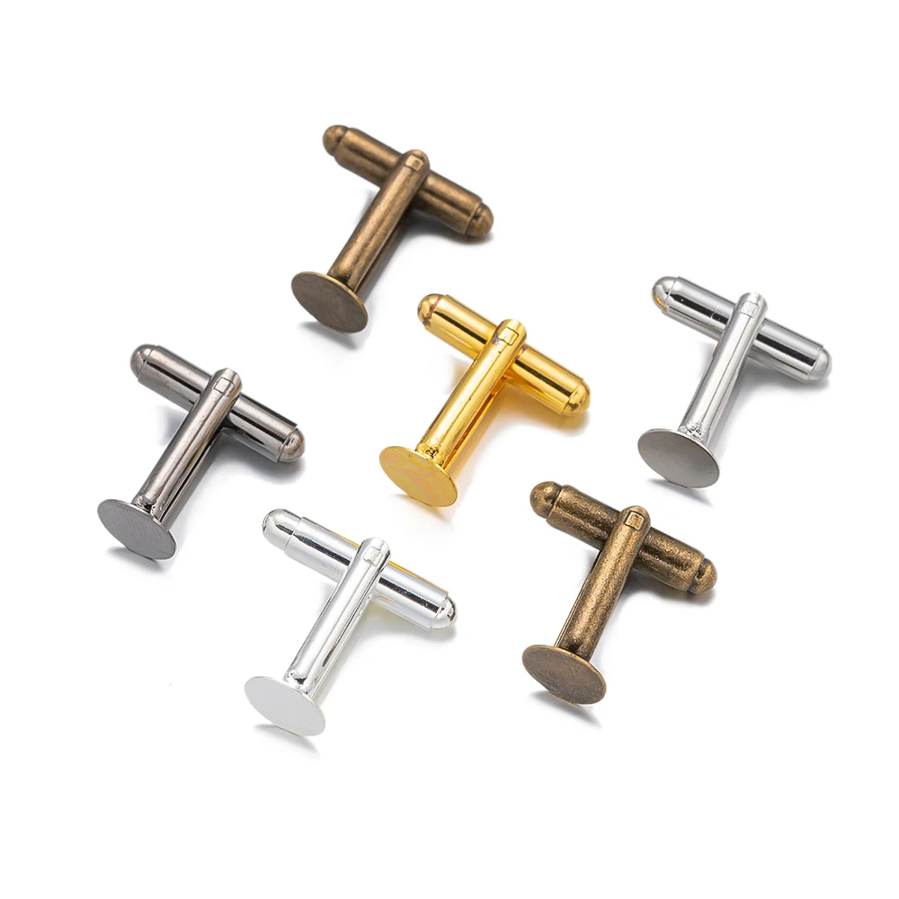 10 sztuk 6mm/8mm/10mm/12mm spinki do mankietów pusta podstawa Cabochon luzem dla mężczyzn mankiety koszuli DIY akcesoria do wyrobu biżuterii akcesoria prezent artystyczny