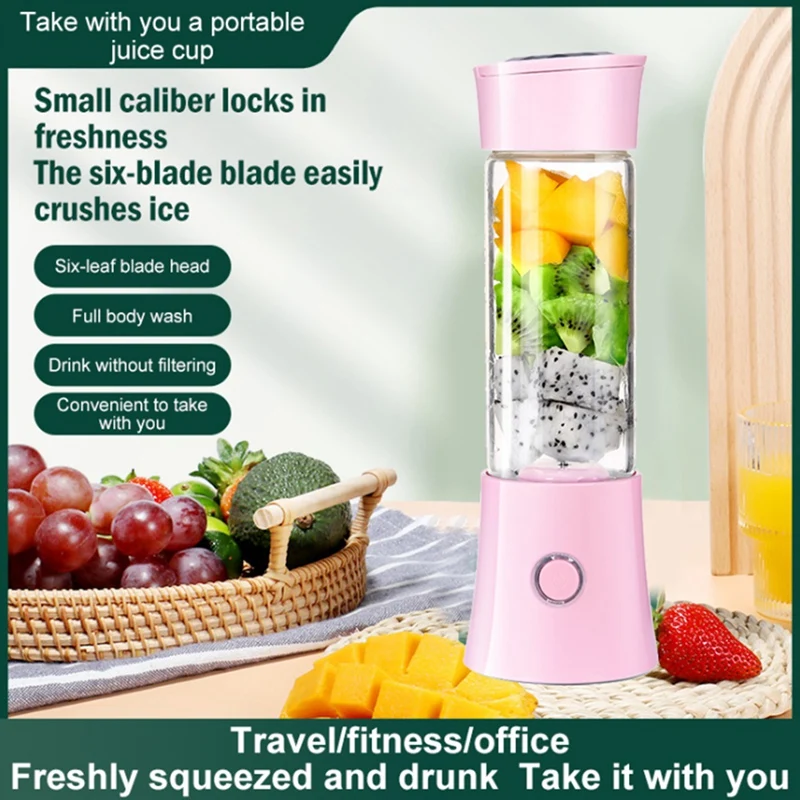 

480Ml Portable USB Charging Fruit Shake Cup Home Quick Juicer Multi-Functional Mini Portable Juicer For Home&Travel