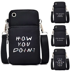 How You Doin Friends TV Show Mini Mobile Phone Bag Women's Messenger Bag All-match Crossbody Bag Hanging Neck Coin Purse Handbag