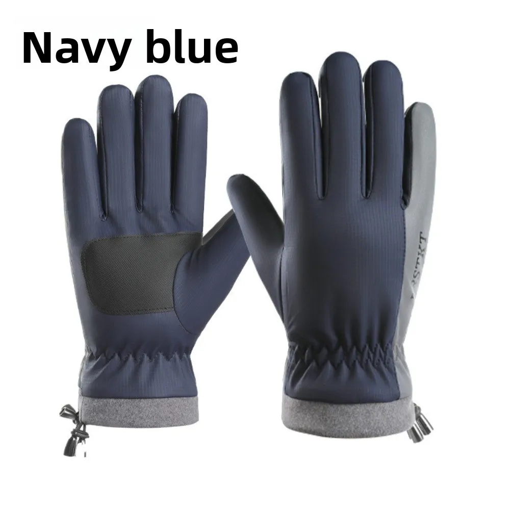 Thickened Fleece Winter Gloves Touchscreen Compatible Windproof Riding Gloves Warmth Cold Proof Bike Riding Gloves