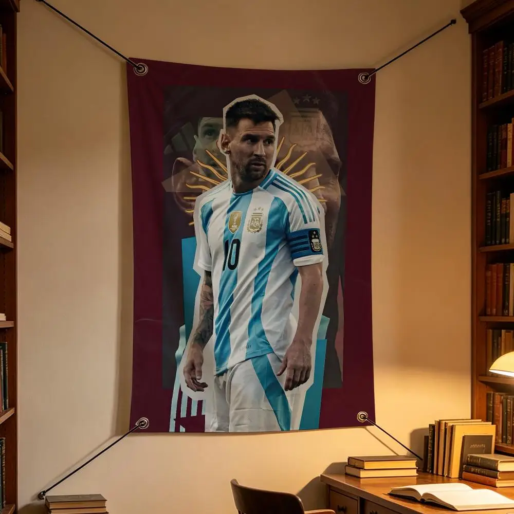 Football Lionel Messi GOAT Legend Flags Personalized Flag Room Dorm Camping Picnic Garage Bar Indoor Outdoor Wall Decor