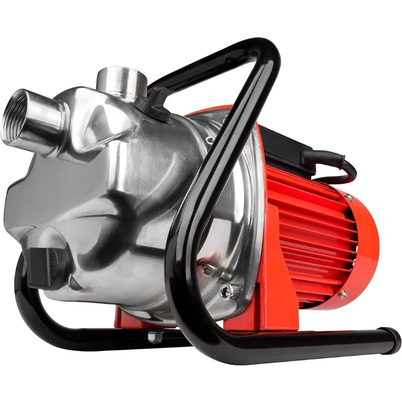 Red Lion RJSE-75SS 115 Volt, 3/4 HP, 11 GPM Stainless Steel Sprinkler Utility Pump with 8-ft. Cord, Red, 614432